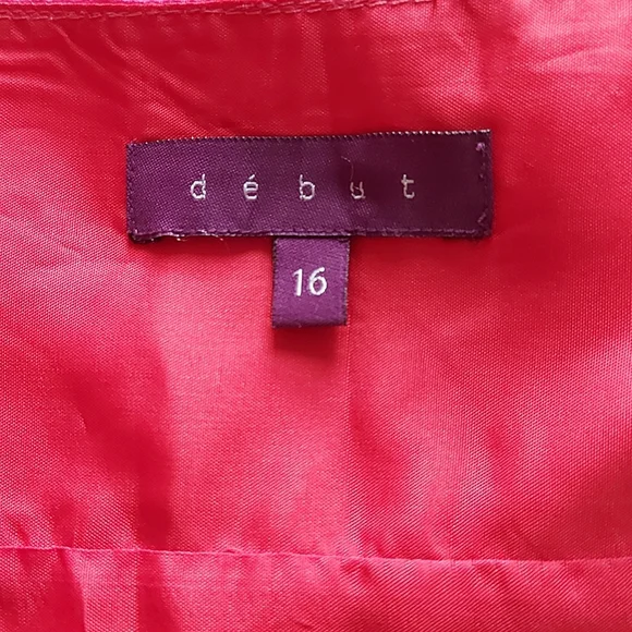 Debut Pink Floral Maxi Dress Size 16 Empire Line Yellow Red Print Pattern Lined. - Picture 8 of 10